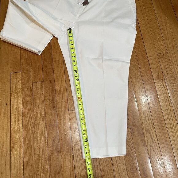 J Jill White Preppy Cropped Pants Womens Plus Size 26W Cotton Textured NEW W TAG - Picture 4 of 11